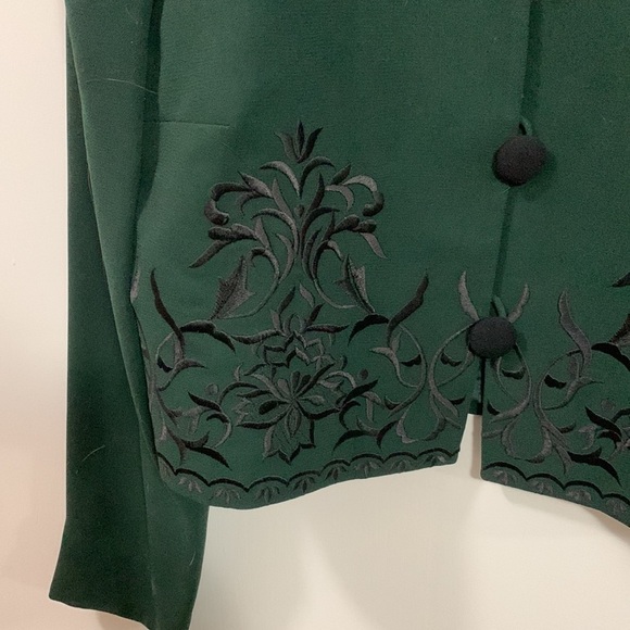 David Warren button up jacket cropped and embroidered/ reduced from MSRP $188 - Picture 3 of 9